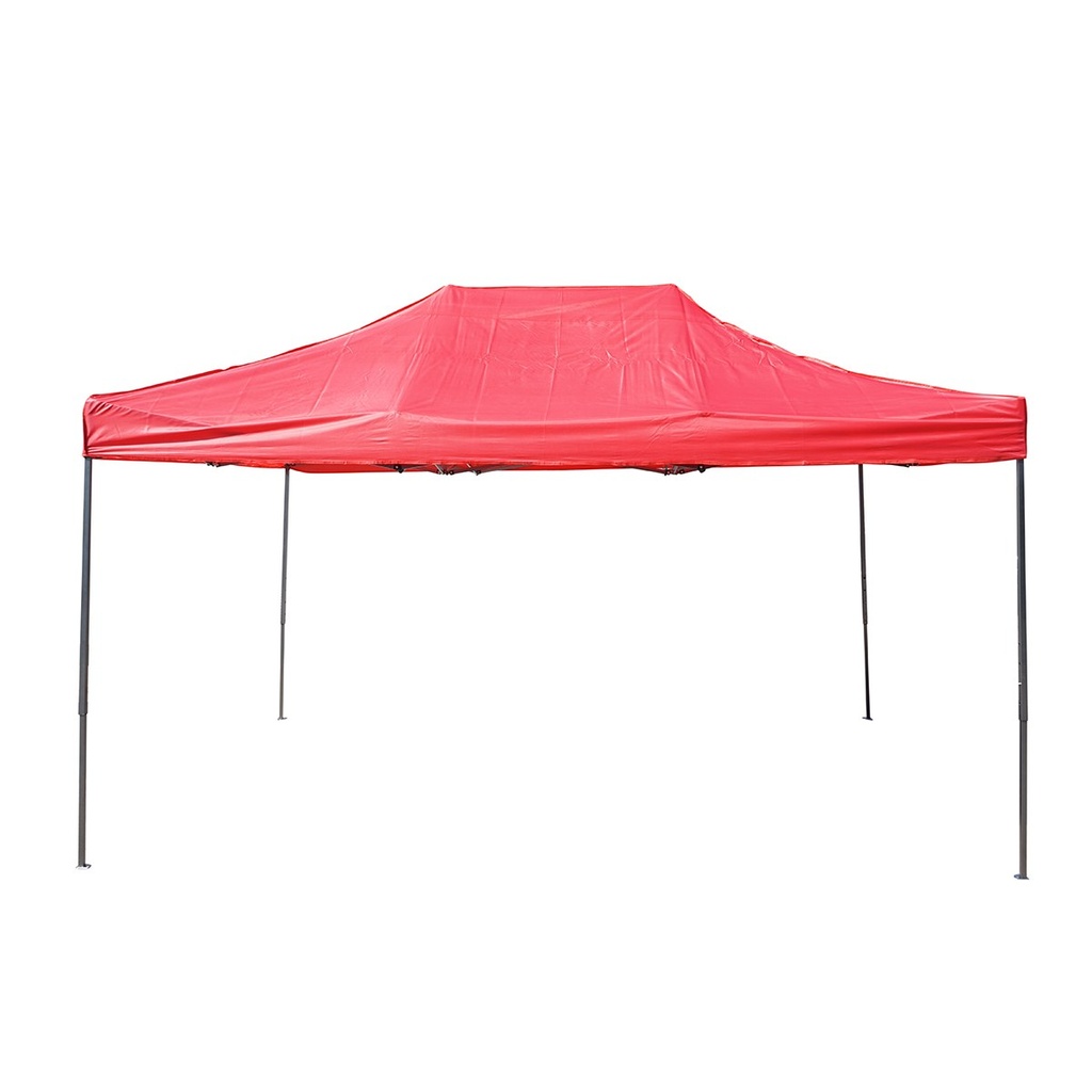 Cort pavilion pliabil 3x4.5m rosu impermeabil, inaltime reglabila, cadru metalic