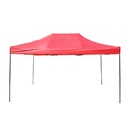 Cort pavilion pliabil 3x4.5m rosu impermeabil, inaltime reglabila, cadru metalic