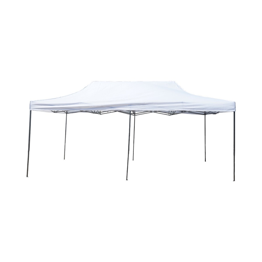 Cort pavilion pliabil 3x6m alb impermeabil, inaltime reglabila, cadru metalic