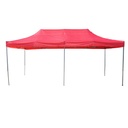 Cort pavilion pliabil 3x6m rosu impermeabil, inaltime reglabila, cadru metalic
