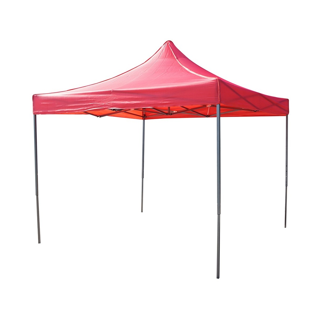 Cort pavilion pliabil 3x3m rosu impermeabil, inaltime reglabila, cadru metalic