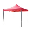 Cort pavilion pliabil 3x3m rosu impermeabil, inaltime reglabila, cadru metalic