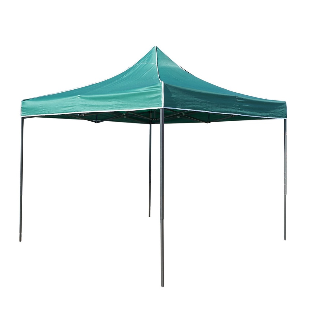 Cort pavilion pliabil 3x3m verde impermeabil, inaltime reglabila, cadru metalic