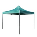 Cort pavilion pliabil 3x3m verde impermeabil, inaltime reglabila, cadru metalic