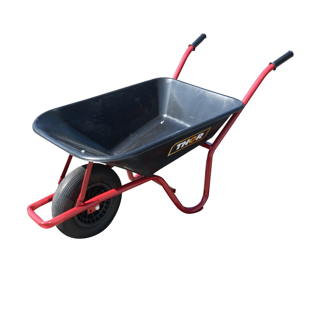 Roaba cuva plastic 80L cu roata pneumatica 400/8 si cadru metalic THOR