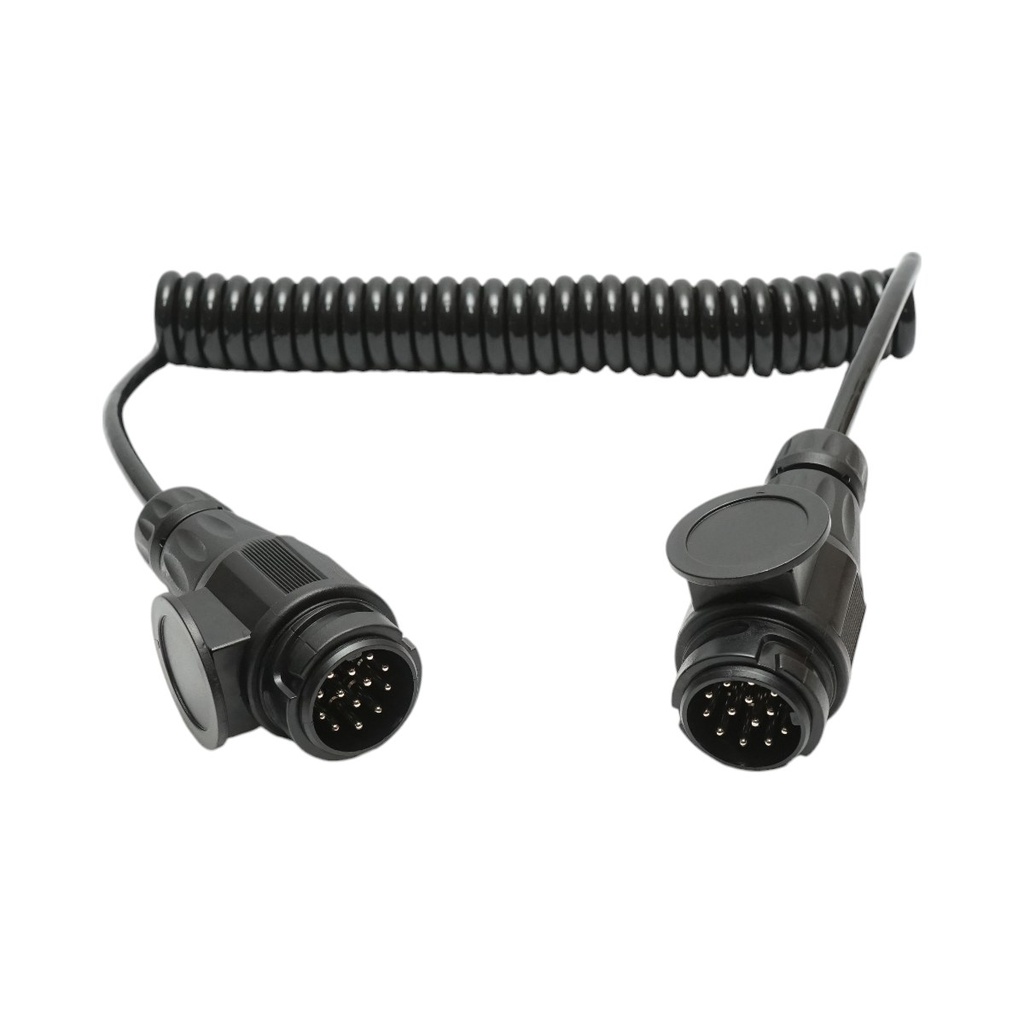 Cablu spiralat remorca 3.5m cu 2 fise tata 13 pini, 8 fire