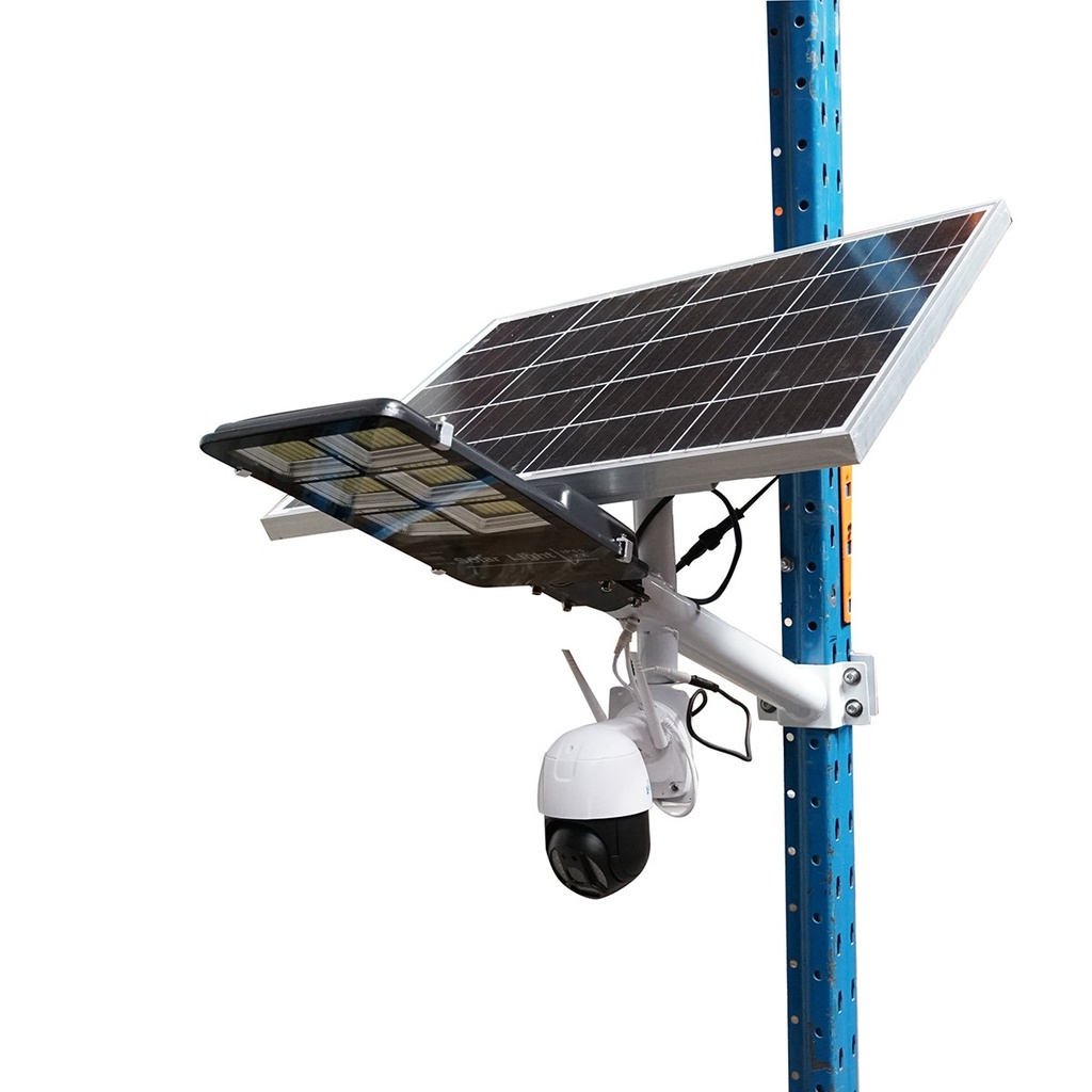 Lampa stradala LED 300W cu panou solar 60W, camera supraveghere 4G si baterie 16000mAh