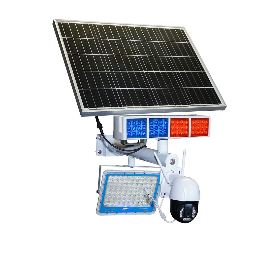 Lampa LED 300W cu panou solar 60W, baterie 14000mAh si camera supraveghere WIFI cu alarma