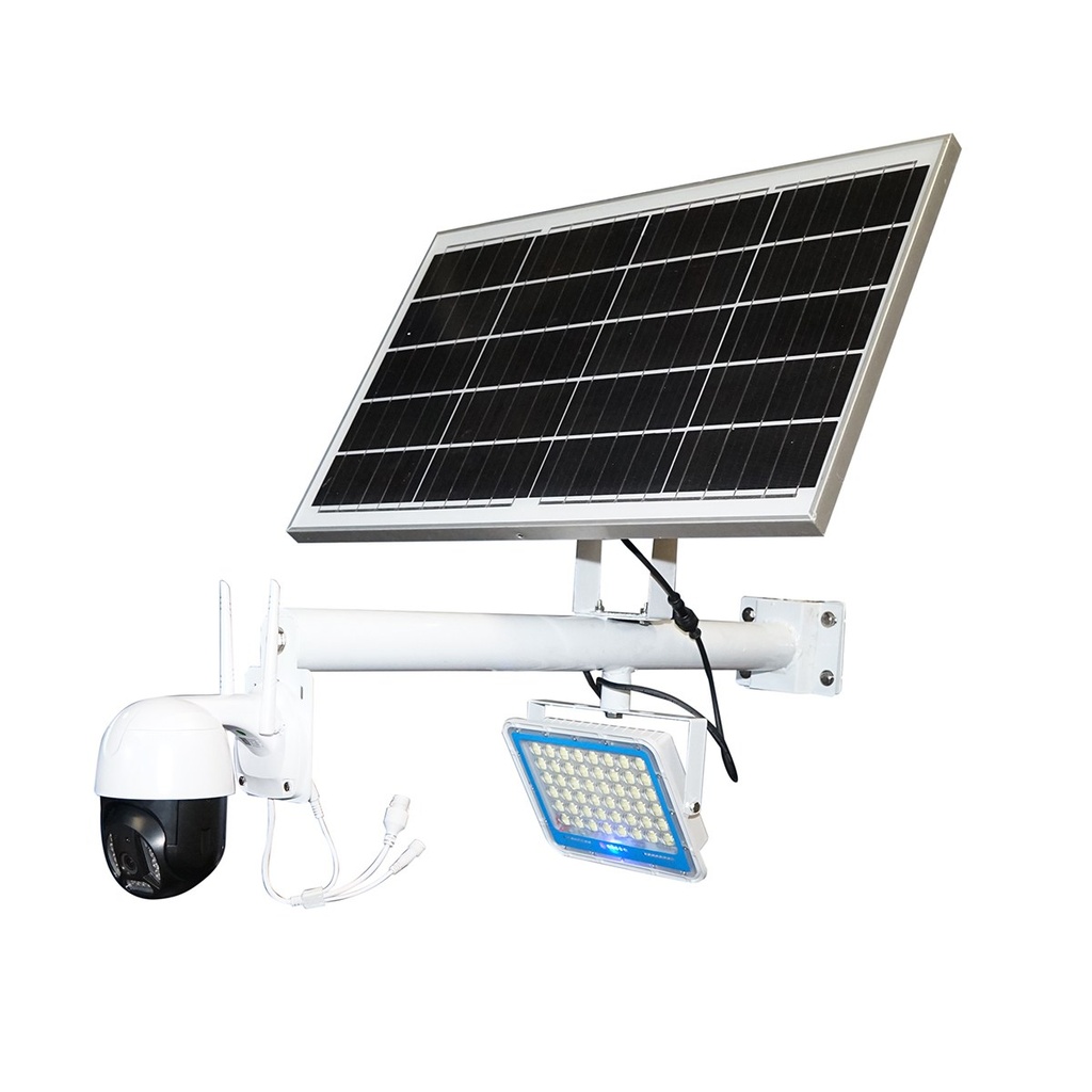 Lampa LED 200W cu panou solar 50W si camera supraveghere WIFI