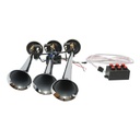 Claxon 3 trompete 24V cu 6 melodii pentru compresor de aer