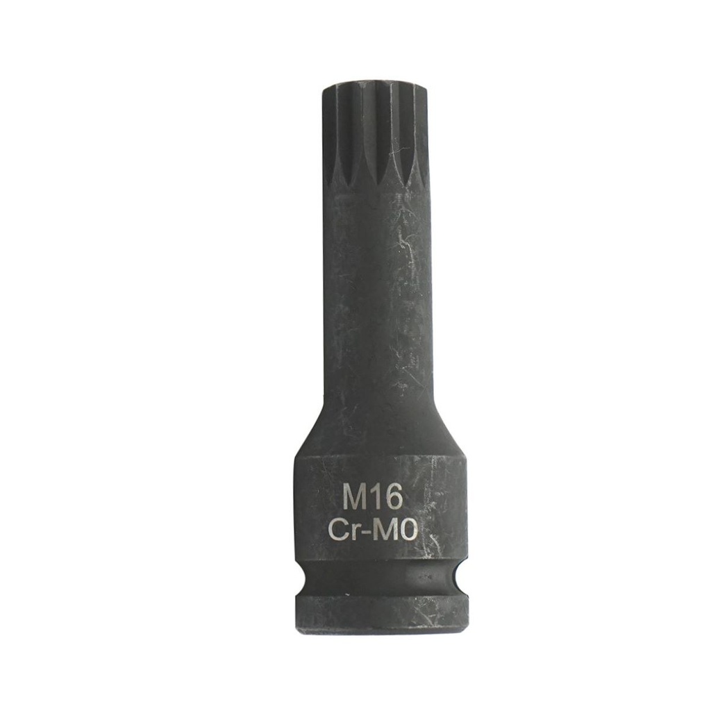 Cheie tubulara de impact spline M16, 78mm, patrat 1/2 inch Cr-Mo