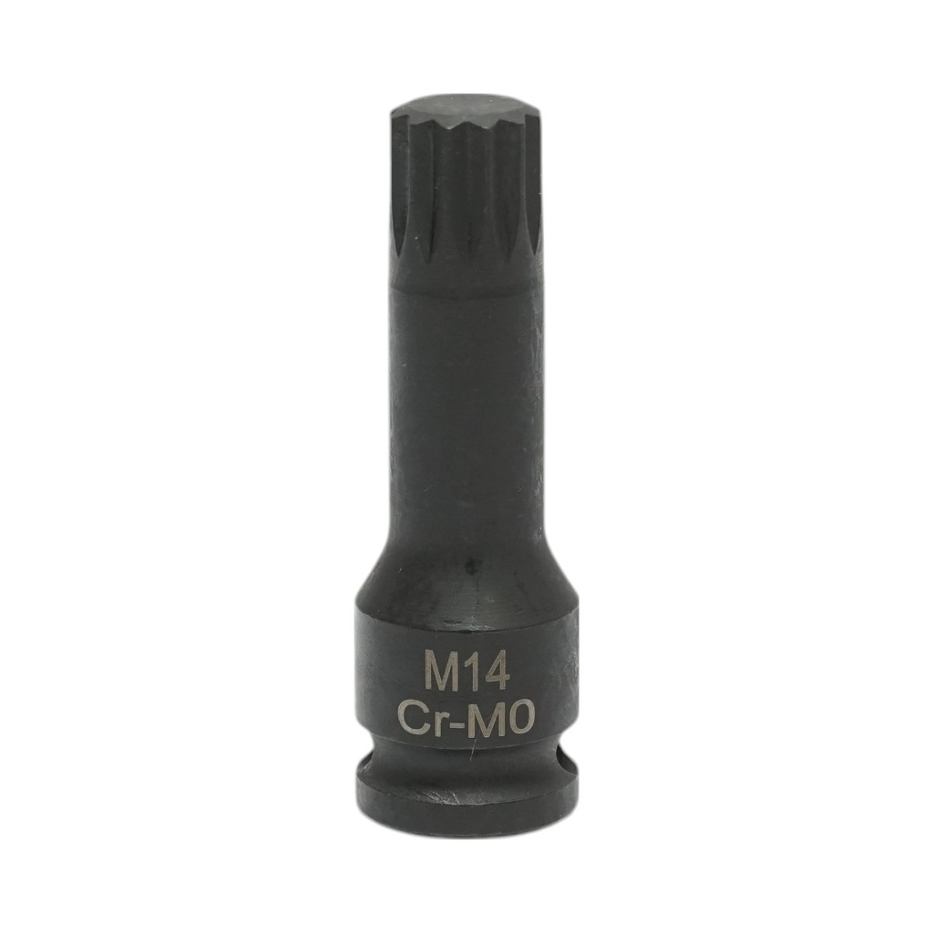 Cheie tubulara de impact spline M14, 60mm, patrat 3/8 inch Cr-Mo