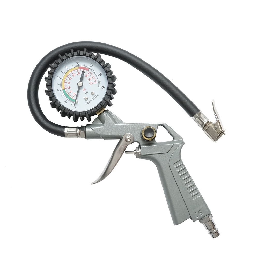 Pistol umflat roti profesional cu furtun 340mm si manometru mecanic 0-16 bar