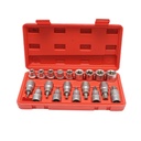 Trusa chei tubulare E-Torx E10-E24, biti torx T20-T70, patrat 1/2 inch 19 piese