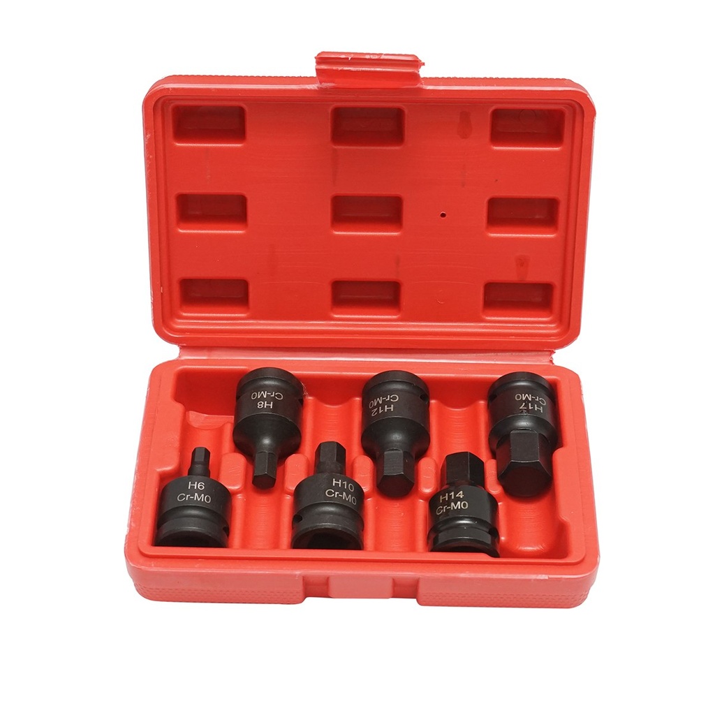 Trusa chei tubulare de impact hexagonale H6-H17, patrat 1/2 inch Cr-Mo 6 piese
