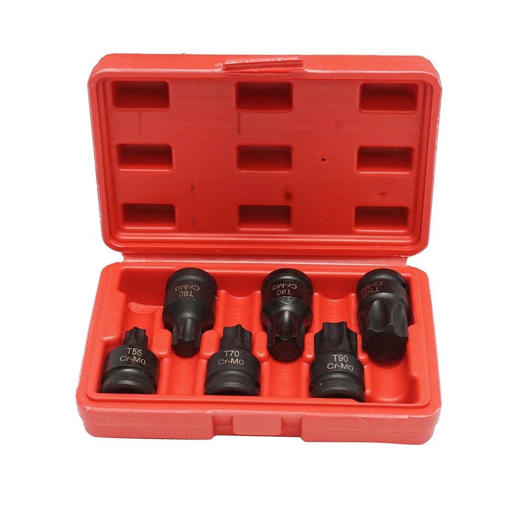 Trusa chei tubulare de impact torx T55-T100, patrat 1/2 inch 6 piese