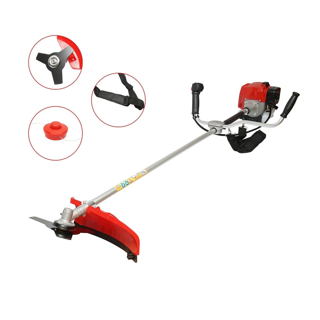 Motocoasa pe benzina 2.5CP, 2T 52cc, turatie 8000rpm, disc 3T, tambur fir, kit accesorii incluse