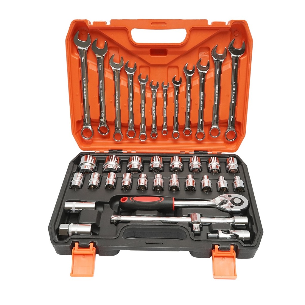 Trusa chei tubulare 8-32mm si chei fixe combinate 8-19mm, 1/2 antrenor cu clichet 37 piese
