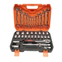 Trusa chei tubulare 8-32mm si chei fixe combinate 8-19mm, 1/2 antrenor cu clichet 37 piese