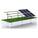 Sistem complet montare structura sol cu stalpi pentru 20-24 panouri solare fotovoltaice de 2278x1134x35mm, 2384x1096x35mm, 2384x1303x35mm, lungime 14m, 50cm garda sol, unghi 30