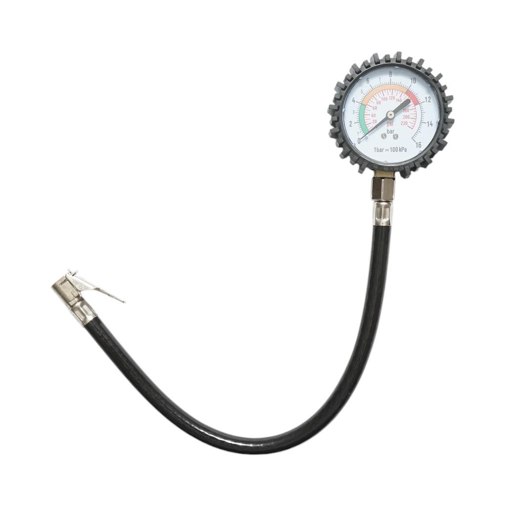 Manometru presiune analog cu furtun umflat roti 0-16 bar