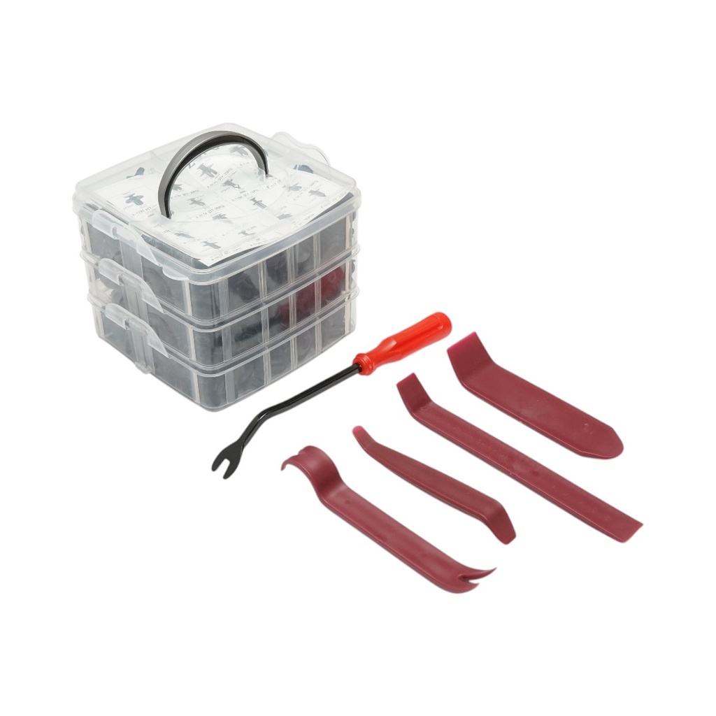 Trusa clipsuri auto 620 piese cu 5 scule demontare