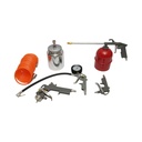 Set 5 piese aer comprimat cu furtun spiralat 5m, pistol spalat, vopsit, umflat si suflat aer