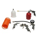 Set 5 piese aer comprimat cu furtun spiralat 5m, pistol spalat, vopsit, umflat si suflat aer