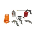 Set 5 piese aer comprimat vopsit, suflat, umflat, spalat cu furtun spiralat 5m