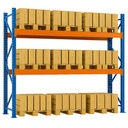Raft depozitare paleti pe 3 nivele, 29.7m lungime, 1m adancime, 3.2m inaltime, capacitate 99 paleti (9x11)