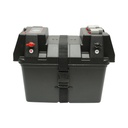 Cutie baterie auto 12V cu voltmetru DC 6-36V, afisaj LCD, intrerupator cirucit 16A, siguranta 30A, 2 prize bricheta, 2xUSB 340x195x200mm