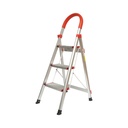 Scara aluminiu pliabila, 3 trepte antiderapante, inaltime 68cm, sarcina maxima 130Kg