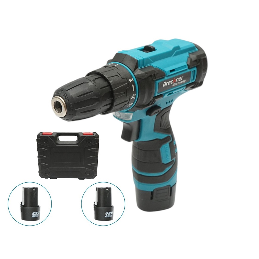 Masina de gaurit si insurubat cu 2 acumulatori 12V, 1.3Ah Li-ion, LED, cuplu 18-35Nm, mandrina 10mm, 0-350/1350rpm