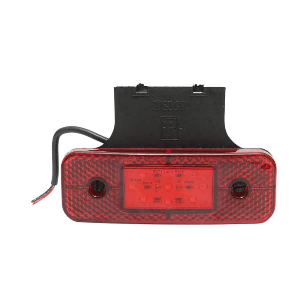 Lampa semnalizare laterala LED 12/24V rosie cu suport 115x40x15mm