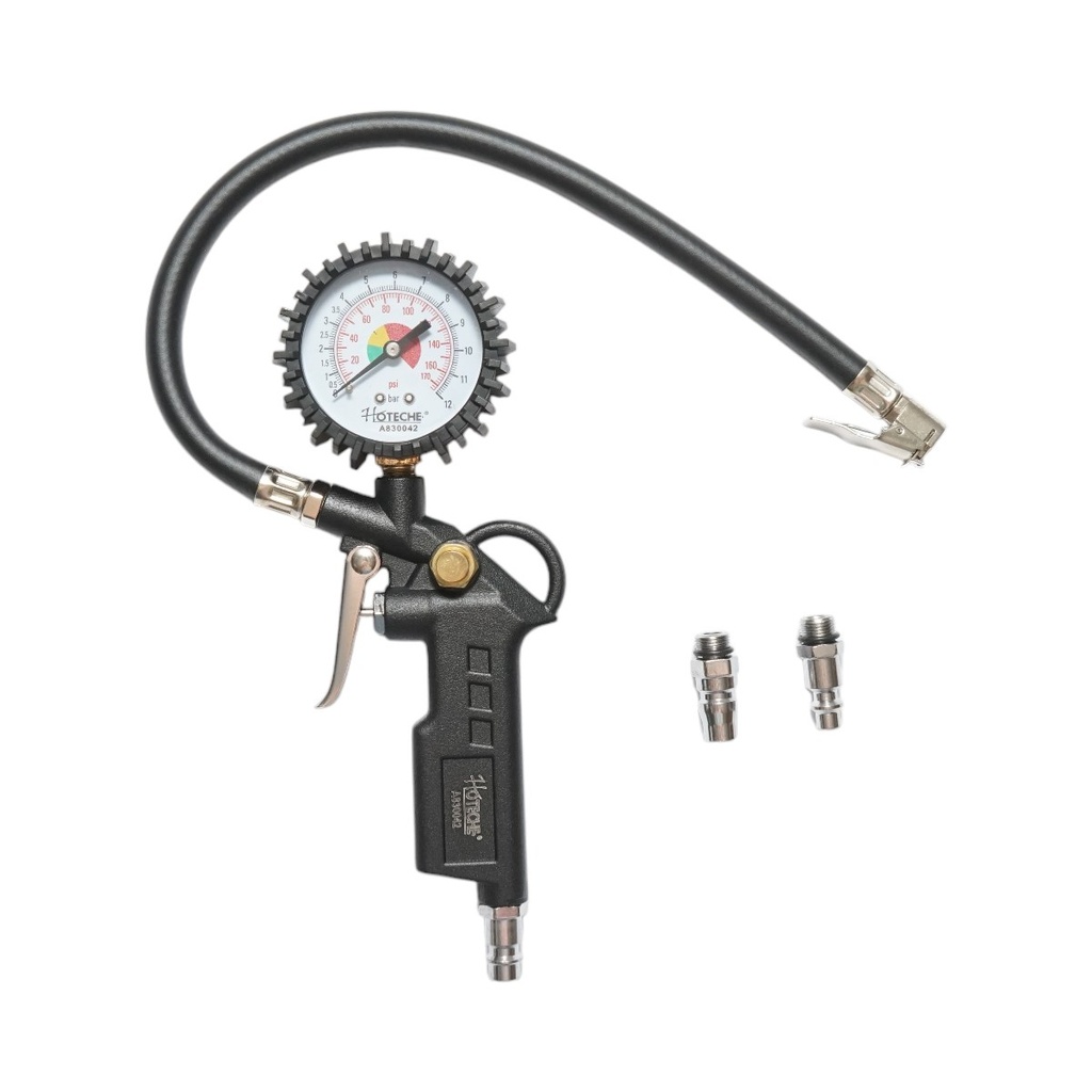 Pistol umflat roti cu furtun si manometru mecanic 0-12 bar