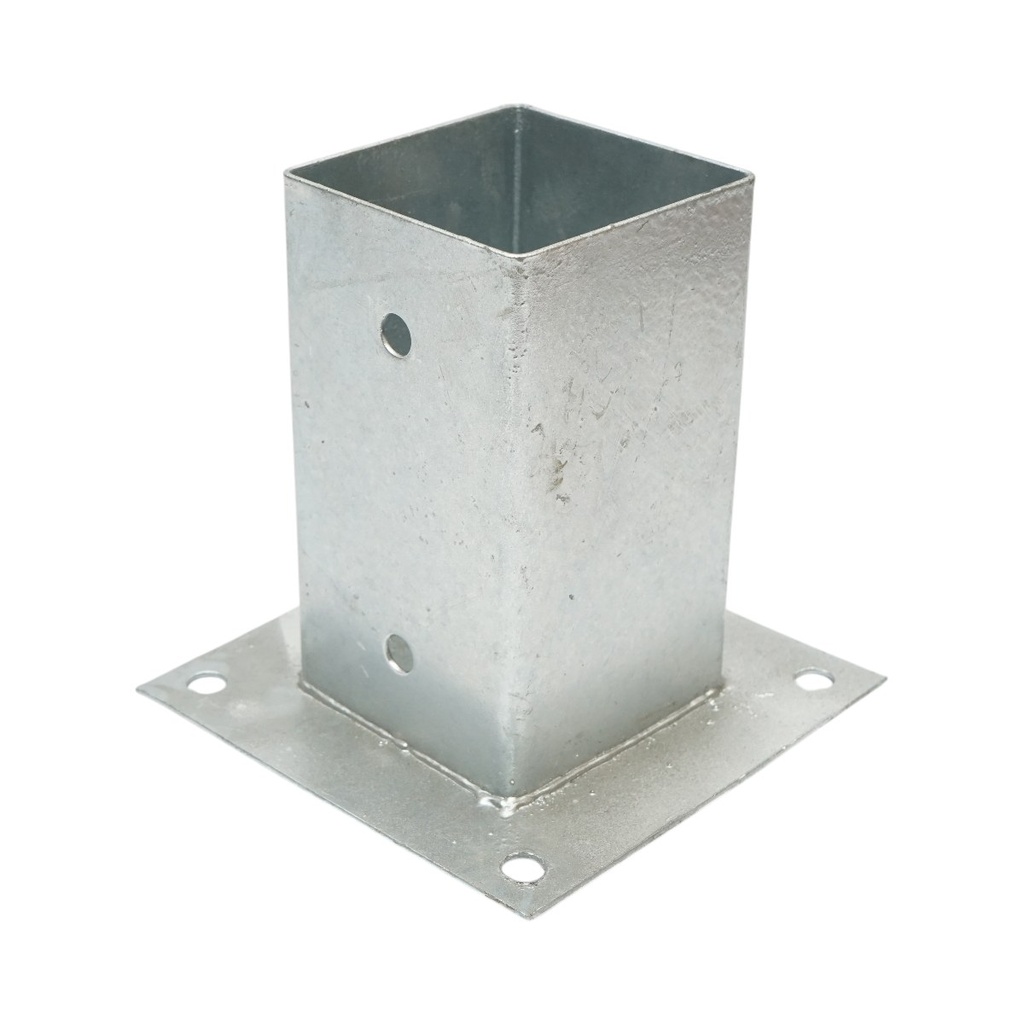Suport stalp patrat aplicat 81x81x150mm, grosime 2mm, otel zincat