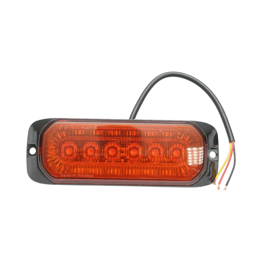Lampa laterala stroboscopica LED 12-24V galbena 9 functii 132x46x19mm FR1287