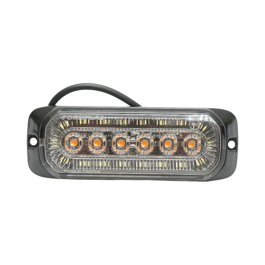 Lampa laterala stroboscopica LED 12-24V galben-alb 9 functii 132x46x19mm FR1287