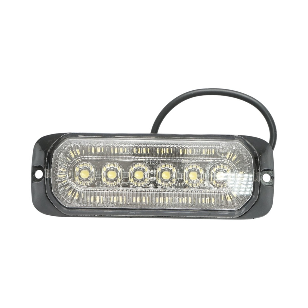 Lampa laterala stroboscopica LED 12-24V alba 9 functii 132x46x19mm FR1287