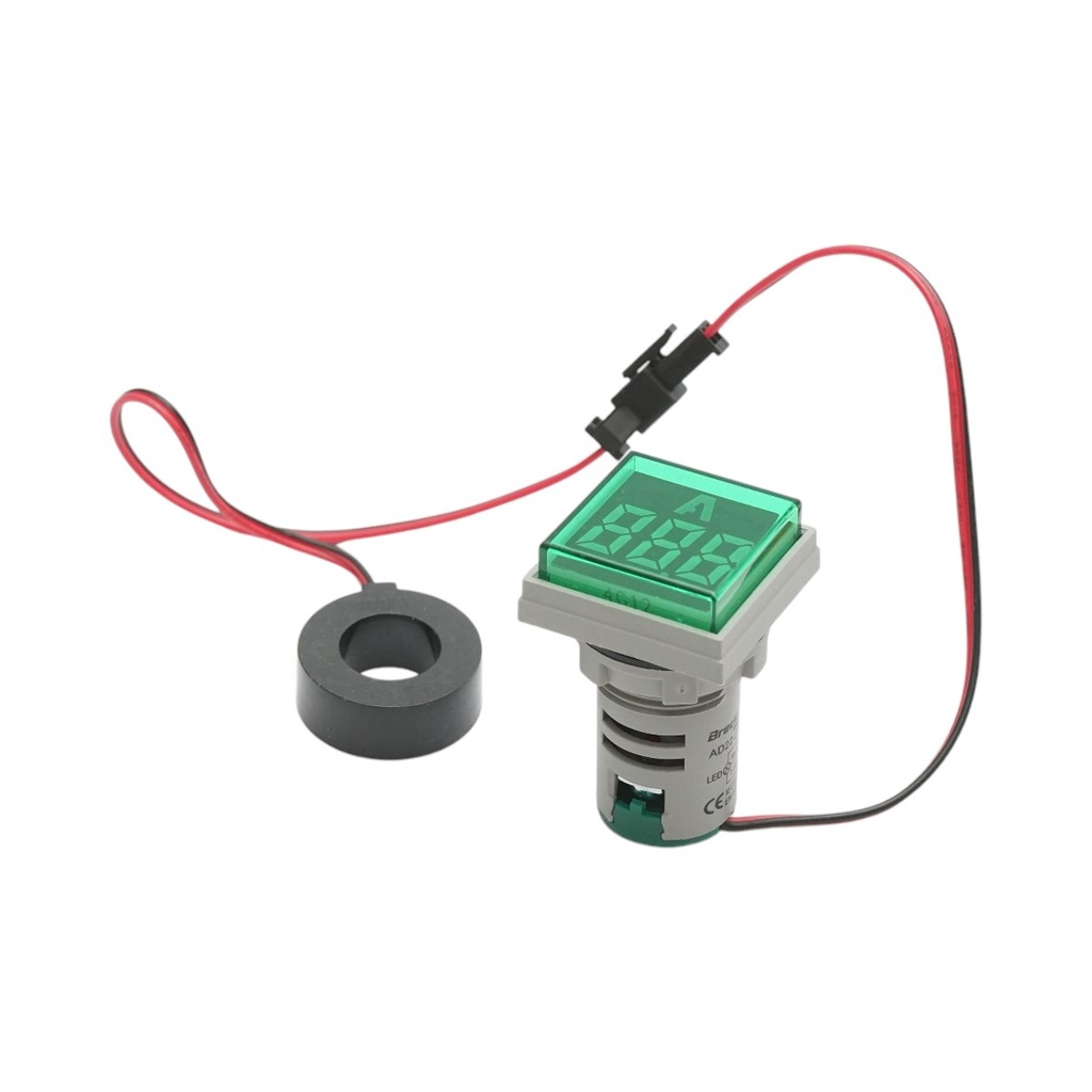 Indicator digital ampermetru LED verde 0-100A, 220V/380V Ø 22mm