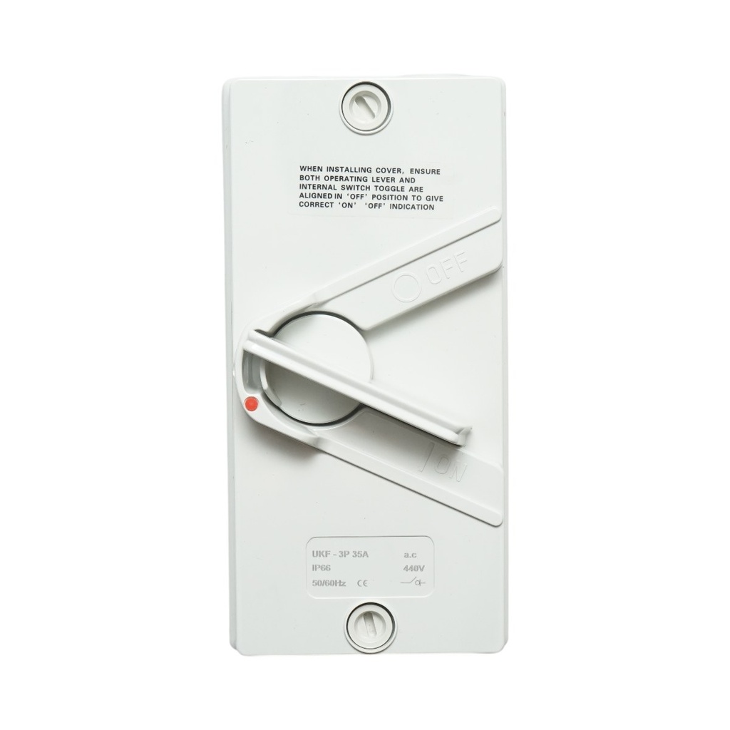 Intrerupator izolator 3P, 440V AC, 35A ON/OFF cu protectie IP66