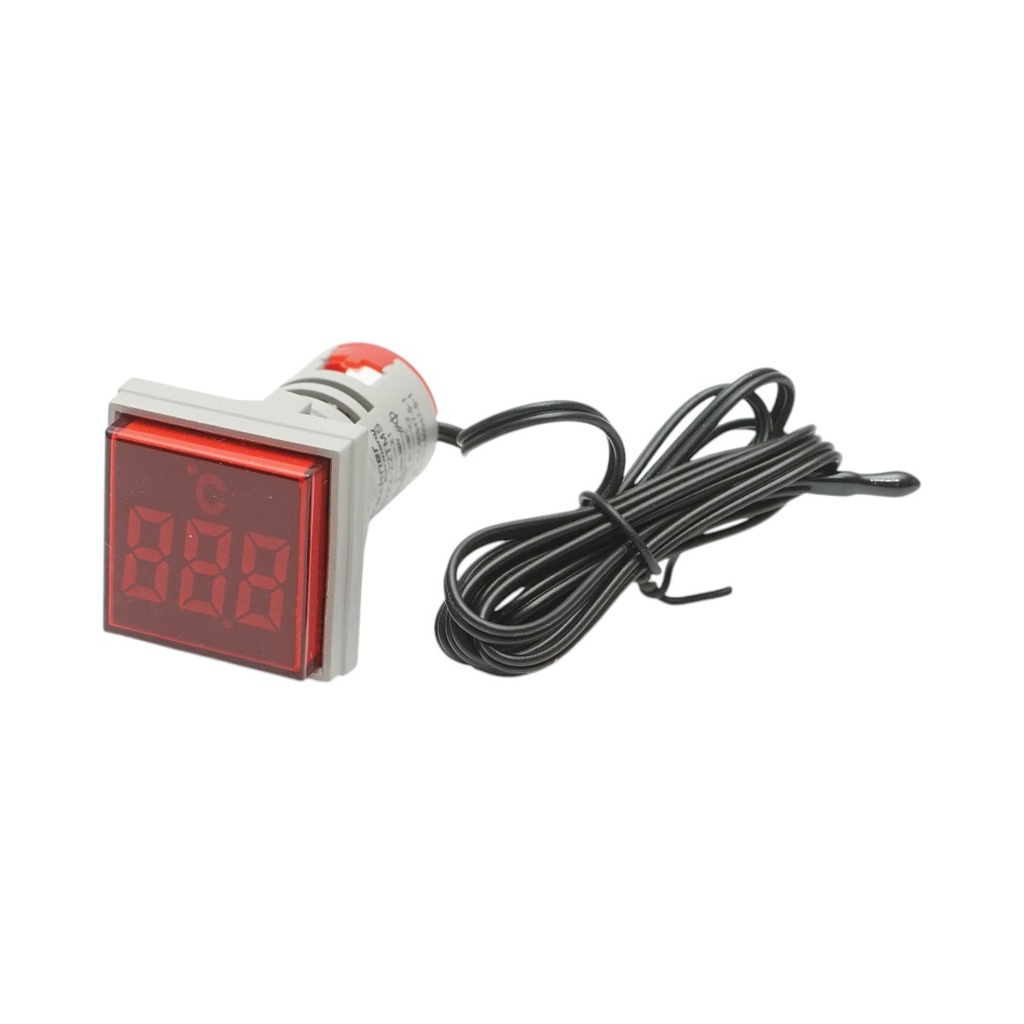 Indicator digital temperatura cu sonda LED rosu 220V/380V AC Ø 22mm