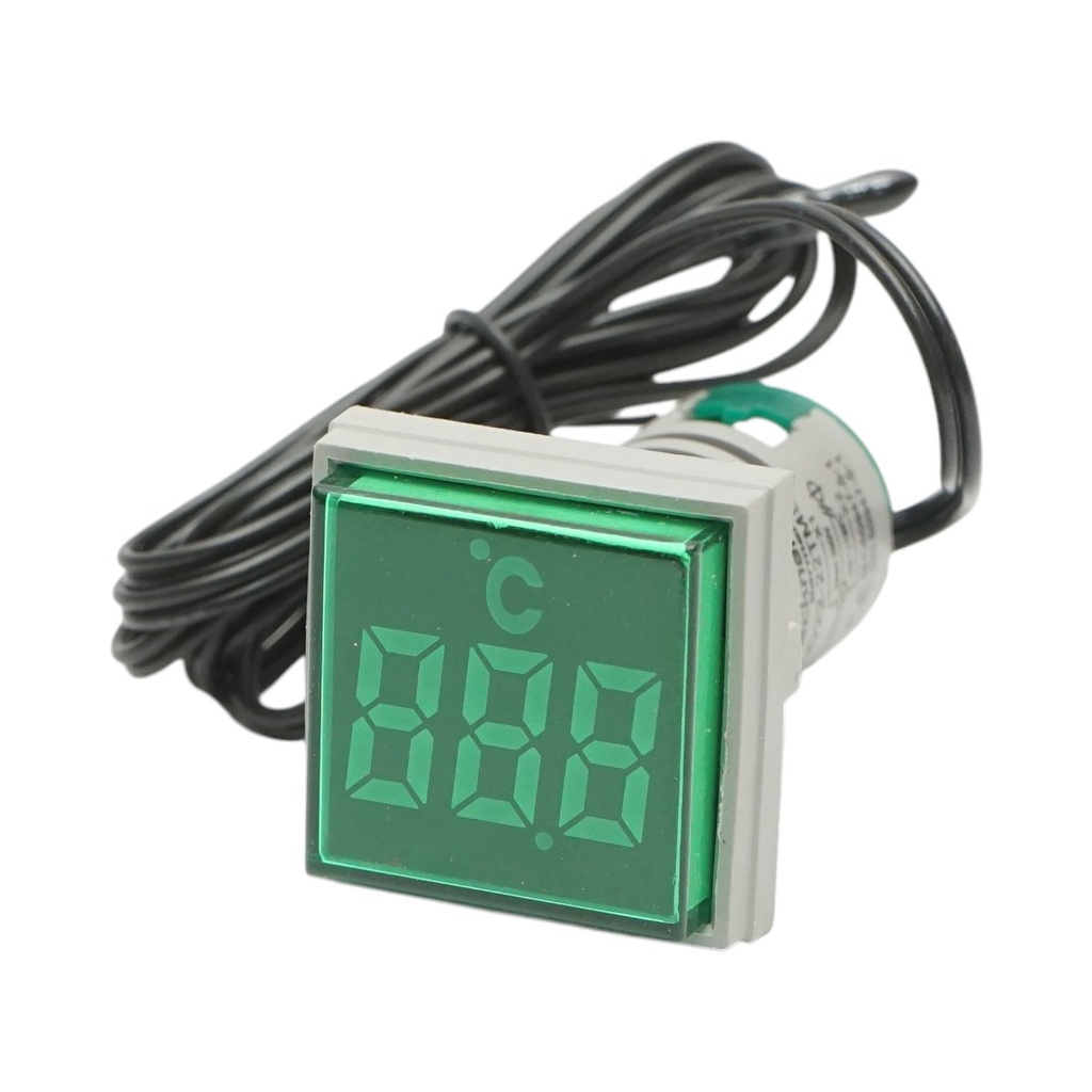 Indicator digital temperatura cu sonda LED verde 220V/380V AC Ø 22mm