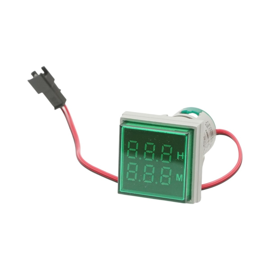 Indicator digital ore functionare LED verde 0-999H, 220V/380V AC Ø 22mm