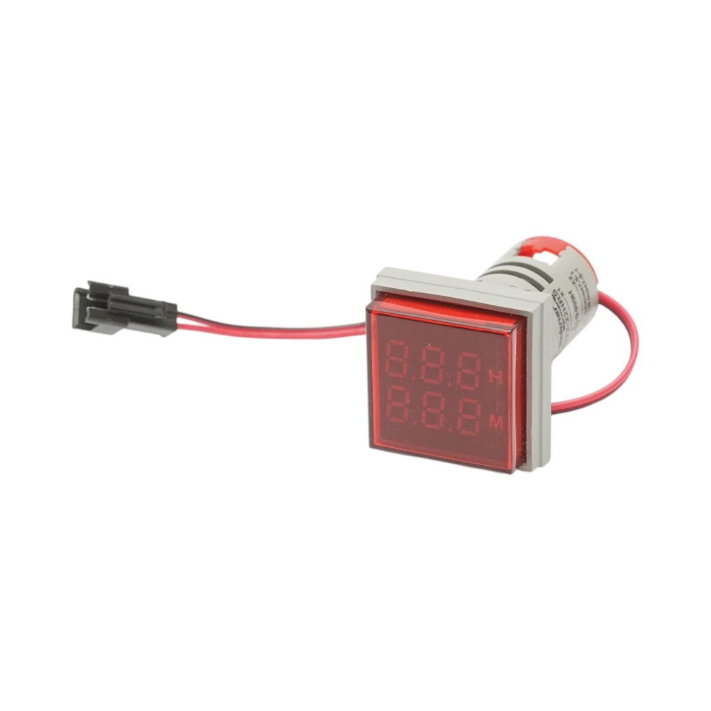 Indicator digital ore functionare LED rosu 0-999H, 220V/380V AC Ø 22mm