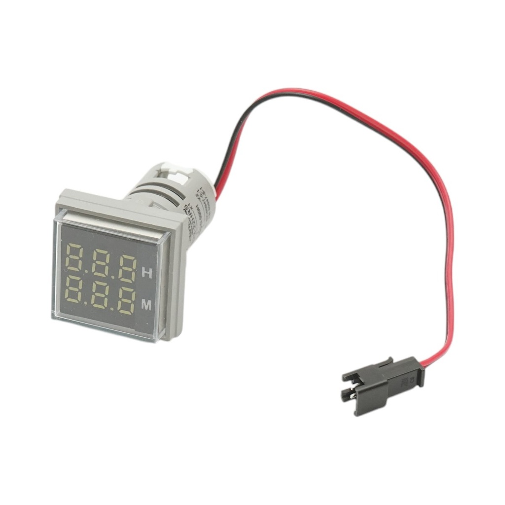 Indicator digital ore functionare LED alb 0-999H, 220V/380V AC Ø 22mm