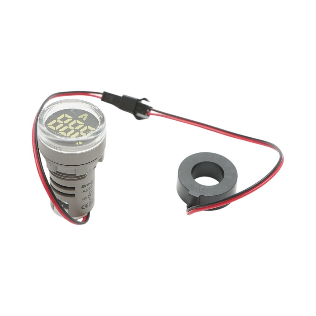 Indicator digital ampermetru LED alb 0-100A, 220V/380V Ø 22mm