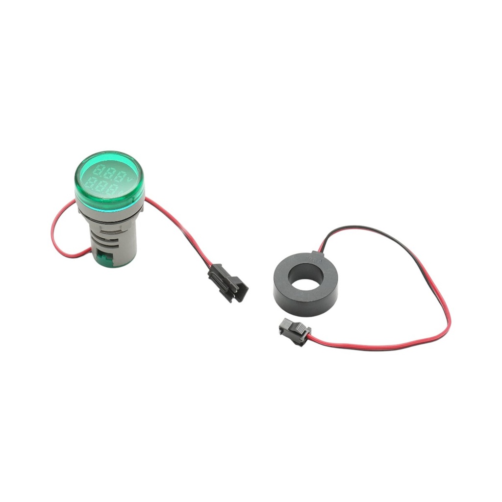 Indicator digital ampermetru si voltmetru LED verde 0-100A/50-500V AC Ø 22mm