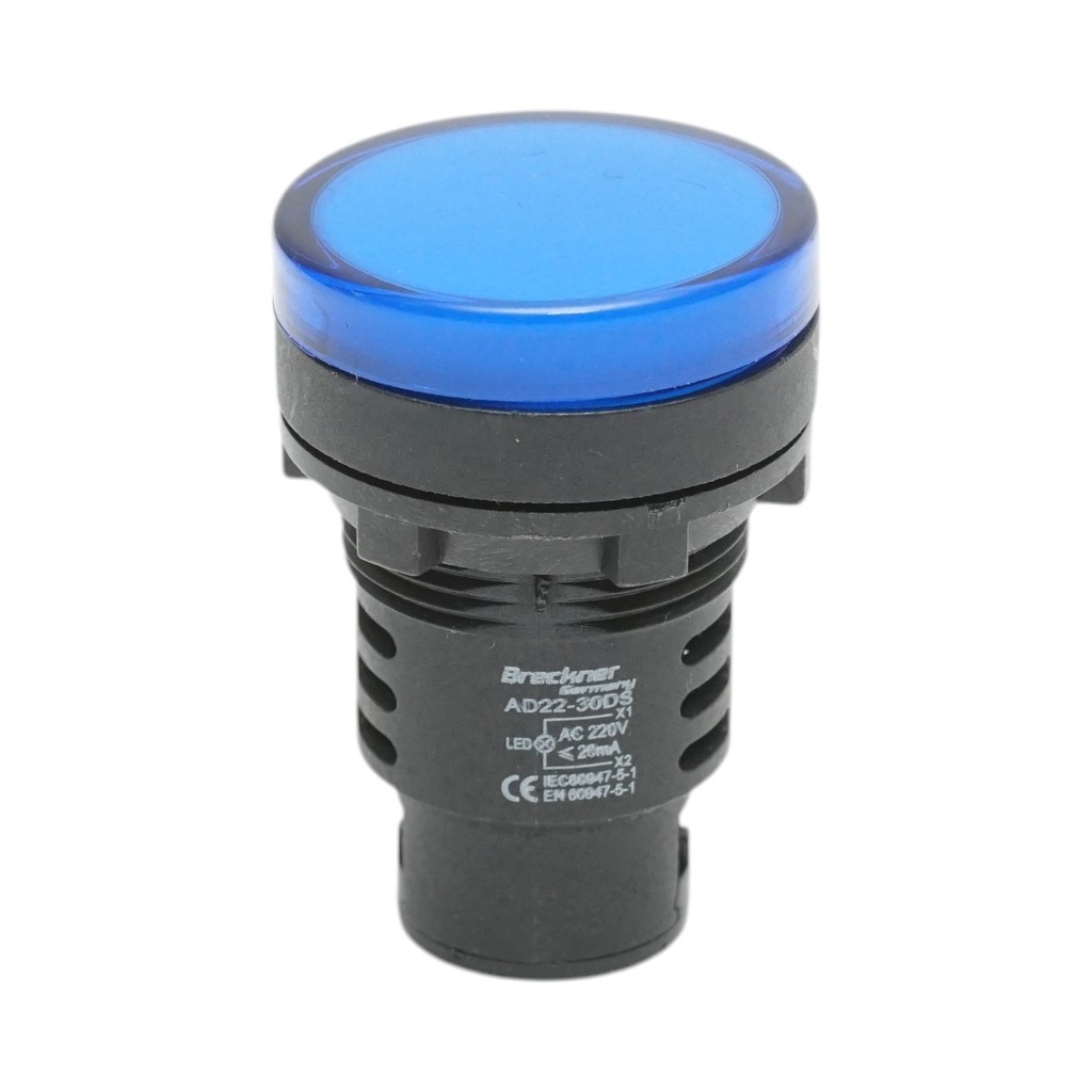Indicator semnalizare LED albastru 220V AC 30mm