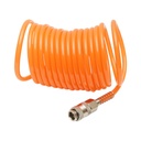 Furtun aer comprimat spiralat 5m, Ø 5mm, cupla rapida 1/4